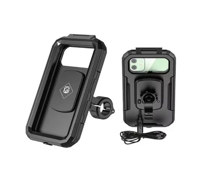 IMP0176 - PORTA CELULAR GIRO 360° IMPERMEABLE CON CARGADOR TIPO C + CARGA INALAMBRICA
