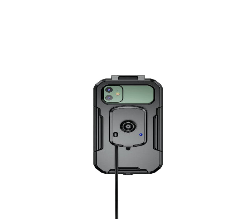 IMP0176 - PORTA CELULAR GIRO 360° IMPERMEABLE CON CARGADOR TIPO C + CARGA INALAMBRICA