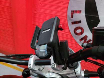 PN0861 - PORTA CELULAR ALUMINIO REGULABLE CON CARGADOR USB